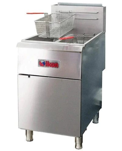 Ikon IGF-40/40-2 Natural Gas 40Lbs Capacity per Tank Split Tank Fryer - 120,000 BTU