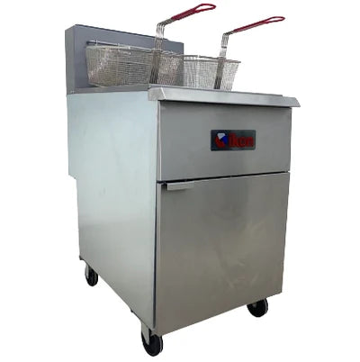 Ikon IGF-40/40-2 Natural Gas 40Lbs Capacity per Tank Split Tank Fryer - 120,000 BTU