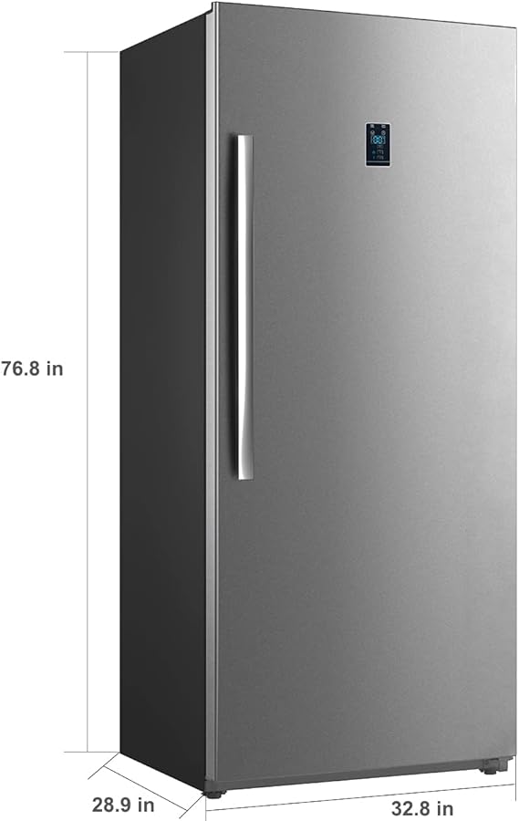 Maple Leaf 21 Cu.Ft Single Door Upright Refrigerator/Freezer with LED Display Frost Free