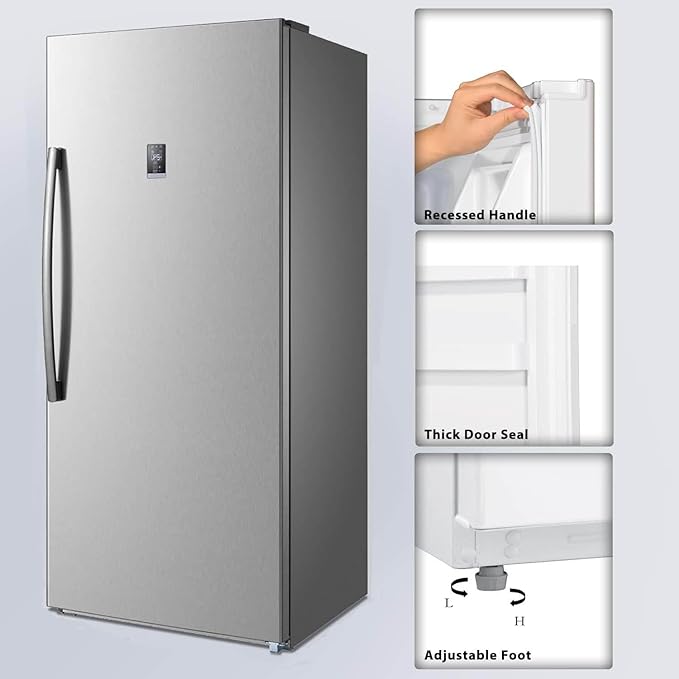 Maple Leaf 21 Cu.Ft Single Door Upright Freezer/Refrigerator with LED Display Frost Free