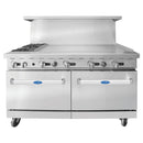 Atosa AGR-2B48GR 60" Natural Gas/Propane 2 Burners With 48" Griddle Stove Top Range