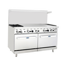 Atosa AGR-2B48GR 60" Natural Gas/Propane 2 Burners With 48" Griddle Stove Top Range