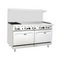 Atosa AGR-2B48GR 60" Natural Gas/Propane 2 Burners With 48" Griddle Stove Top Range