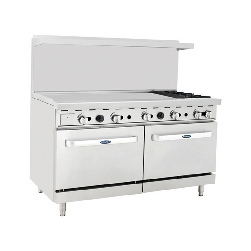 Atosa AGR-2B48GL 60" Natural Gas/Propane 2 Burners With 48" Griddle(Left) Stove Top Range