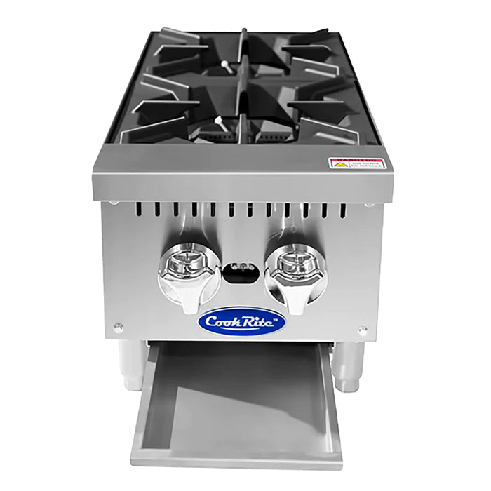 Atosa ACHP-2 Natural Gas/Propane 2 Burner Hot Plate - 32,000 BTUs Per Burner