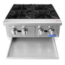 Atosa ACHP-4 Natural Gas/Propane 4 Burner Hot Plate - 32,000 BTUs Per Burner