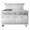 Atosa AGR-4B36GR 60" Natural Gas/Propane 4 Burners(Left) With 36" Griddle(Right) Stove Top Range