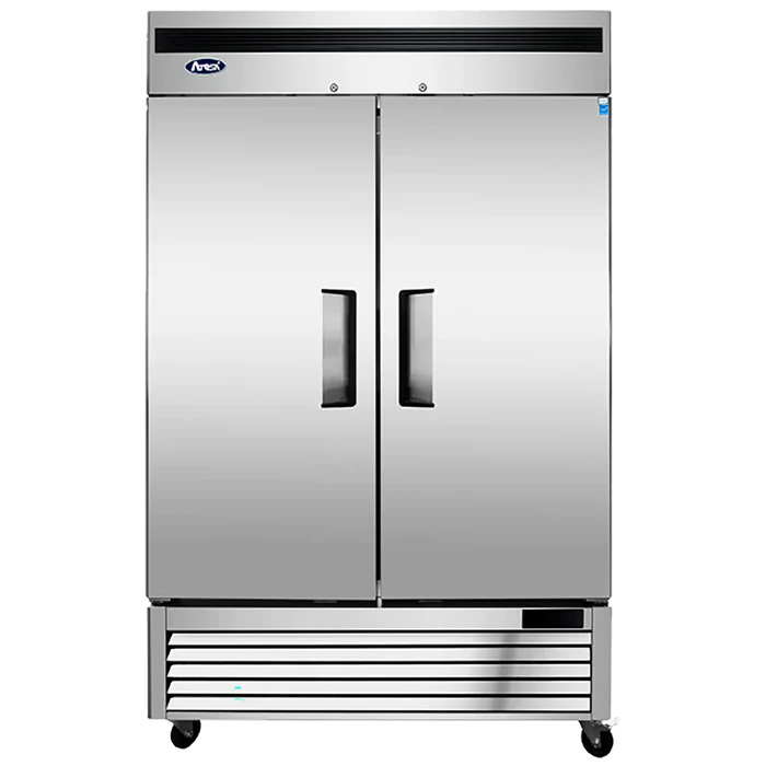 Atosa MBF8507GR Bottom Mount 54" Wide Double Solid Door Stainless Steel Refrigerator