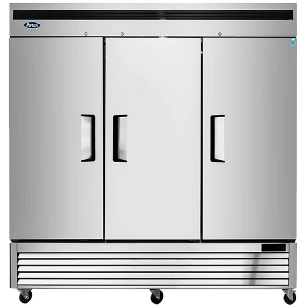 Atosa MBF8508GR Bottom Mount  82" Wide Triple Solid Door Stainless Steel Refrigerator