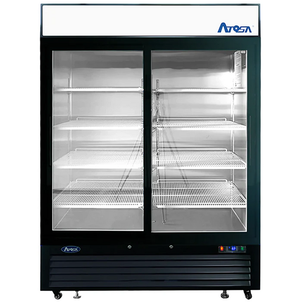 Atosa MCF8727GR Double Sliding Door 54" Wide Display Refrigerator