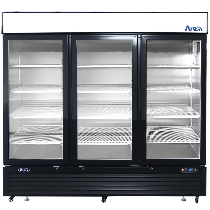 Atosa MCF8728GR Triple Door 82" Wide Glass Display Freezer