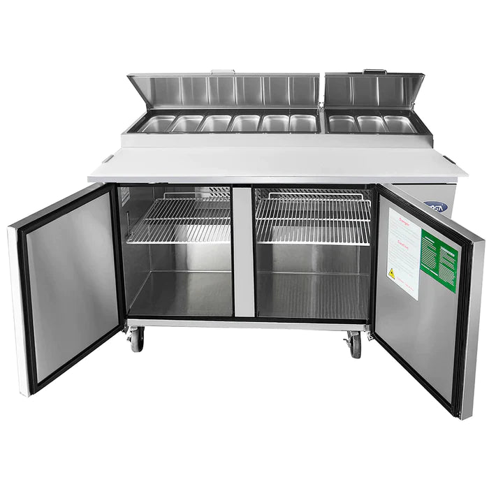 Atosa MPF8202GR Double Door 67" Refrigerated Pizza Prep Table