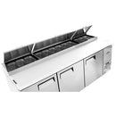 Atosa MPF8203GR Triple Door 93" Refrigerated Pizza Prep Table