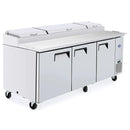 Atosa MPF8203GR Triple Door 93" Refrigerated Pizza Prep Table