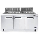 Atosa MSF8304GR Triple Door 72" Refrigerated Sandwich Prep Table