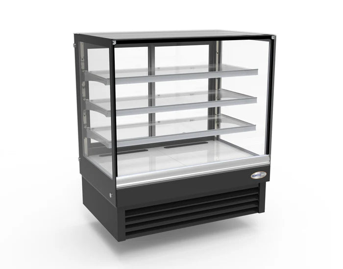 North Air NA-DSF48 Square Glass 3 Tier 48" Refrigerated Pastry Display Case (FRONT OPEN GLASS)
