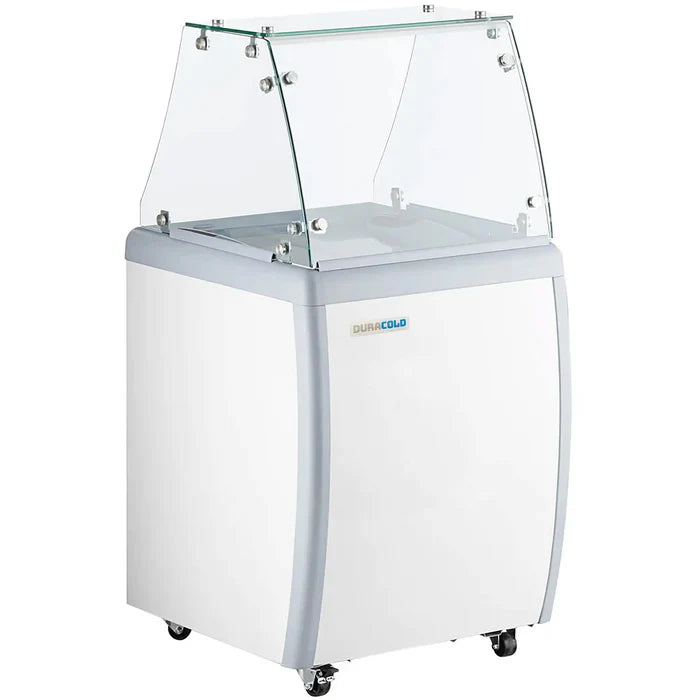 Duracold DIPC-26 Ice Cream Dipping Cabinet/Gelato Freezer - 4 Tub/3 Pan Capacity, With or Without Sneeze Guard