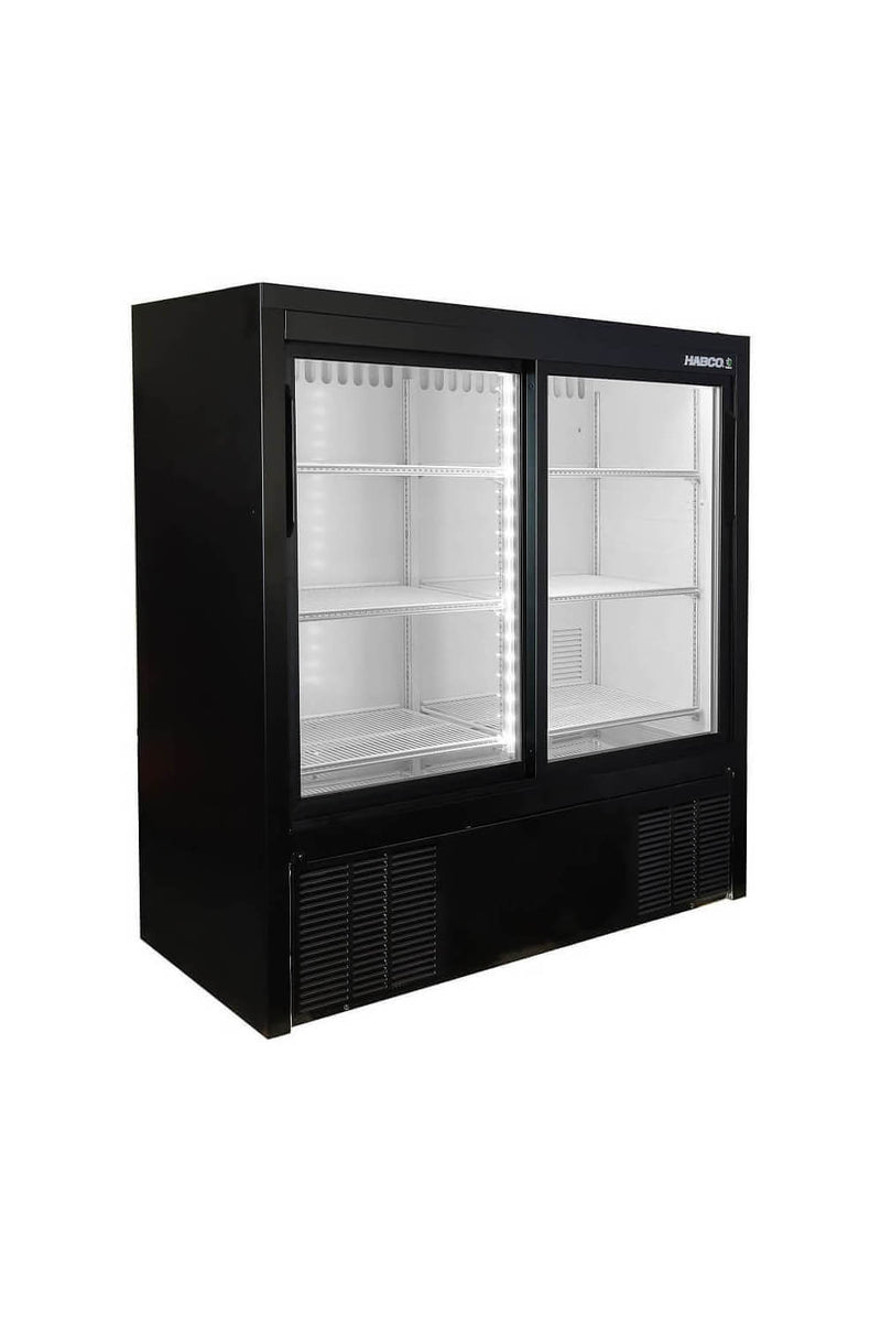 Habco ESM14SL48HC 47"W×48"H Double Sliding Glass Door Merchandising Refrigerator