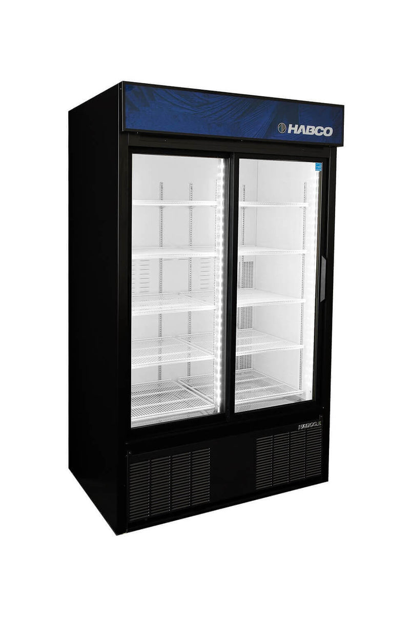 Habco ESM42HC 47" Double Sliding Glass Door Merchandising Refrigerator