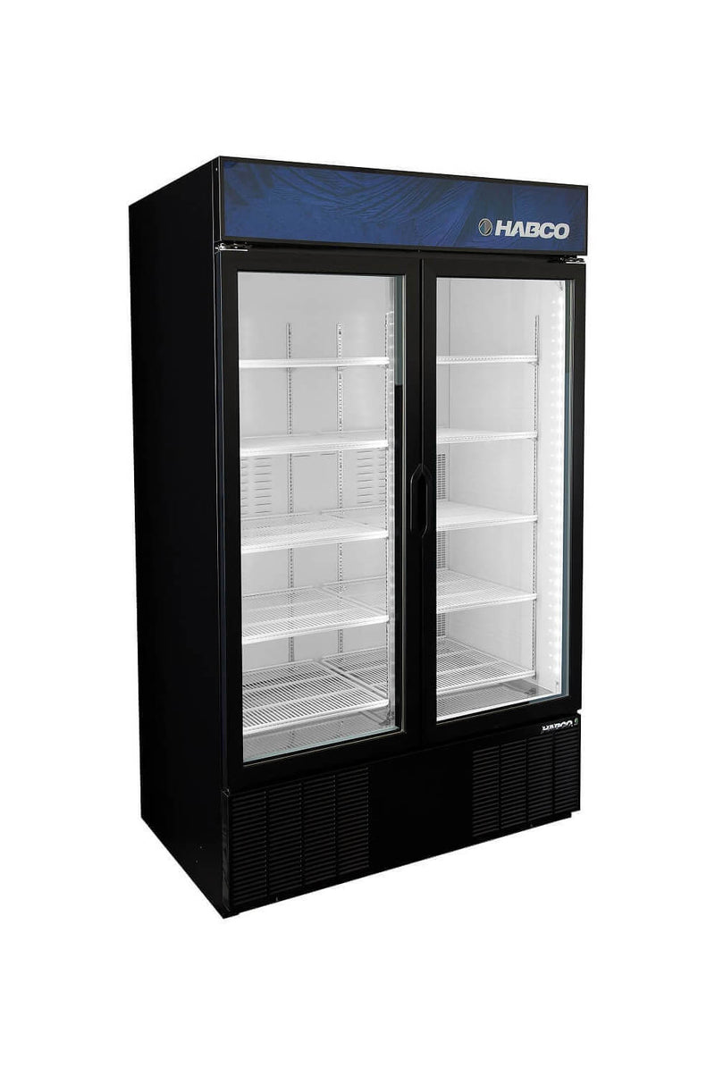 Habco ESM46HC 47" Double Swing Glass Door Merchandising Refrigerator