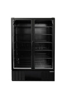 Habco ESM49HCBATD 54" Black Double Swing Glass Door Merchandising Refrigerator