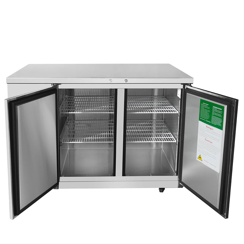 Atosa SBB69GRAUS1 68″ Shallow Depth Double Solid Door Back Bar Cooler