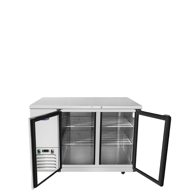 Atosa MBB48GGR 48″ Stainless Steel Double Glass Door Back Bar Cooler