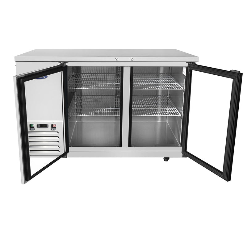 Atosa MBB59GGR 58″ Stainless Steel Double Glass Door Back Bar Cooler