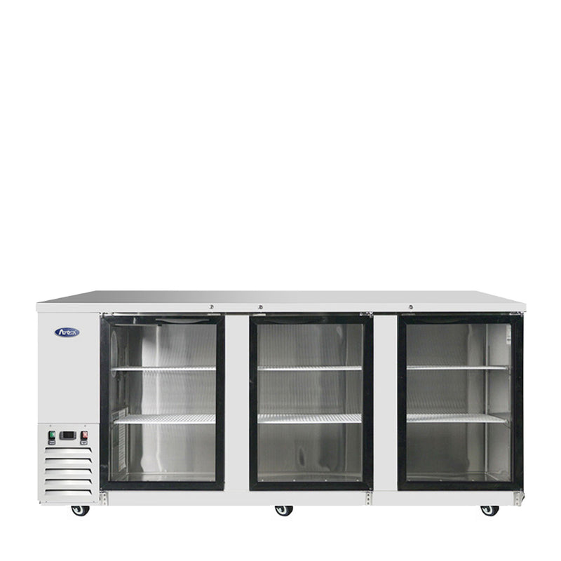 Atosa MBB90GGR 90″ Stainless Steel Triple Glass Door Back Bar Cooler