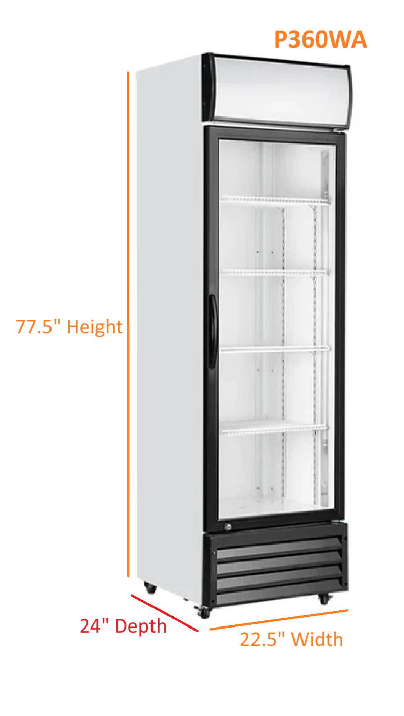 Windchill Single Glass Door 23" Wide Display Refrigerator