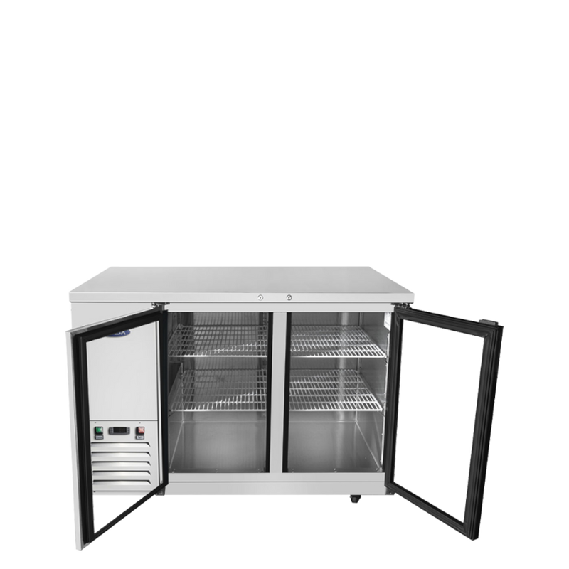 Atosa SBB59GGRAUS1 58″ Shallow Depth Double Glass Door Back Bar Cooler