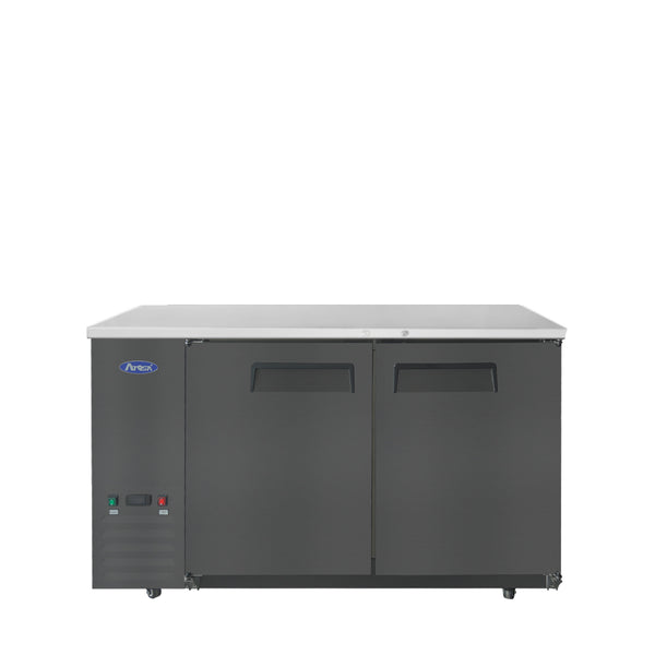 Atosa SBB59GRAUS2 58″ Black Shallow Depth Double Door Back Bar Cooler