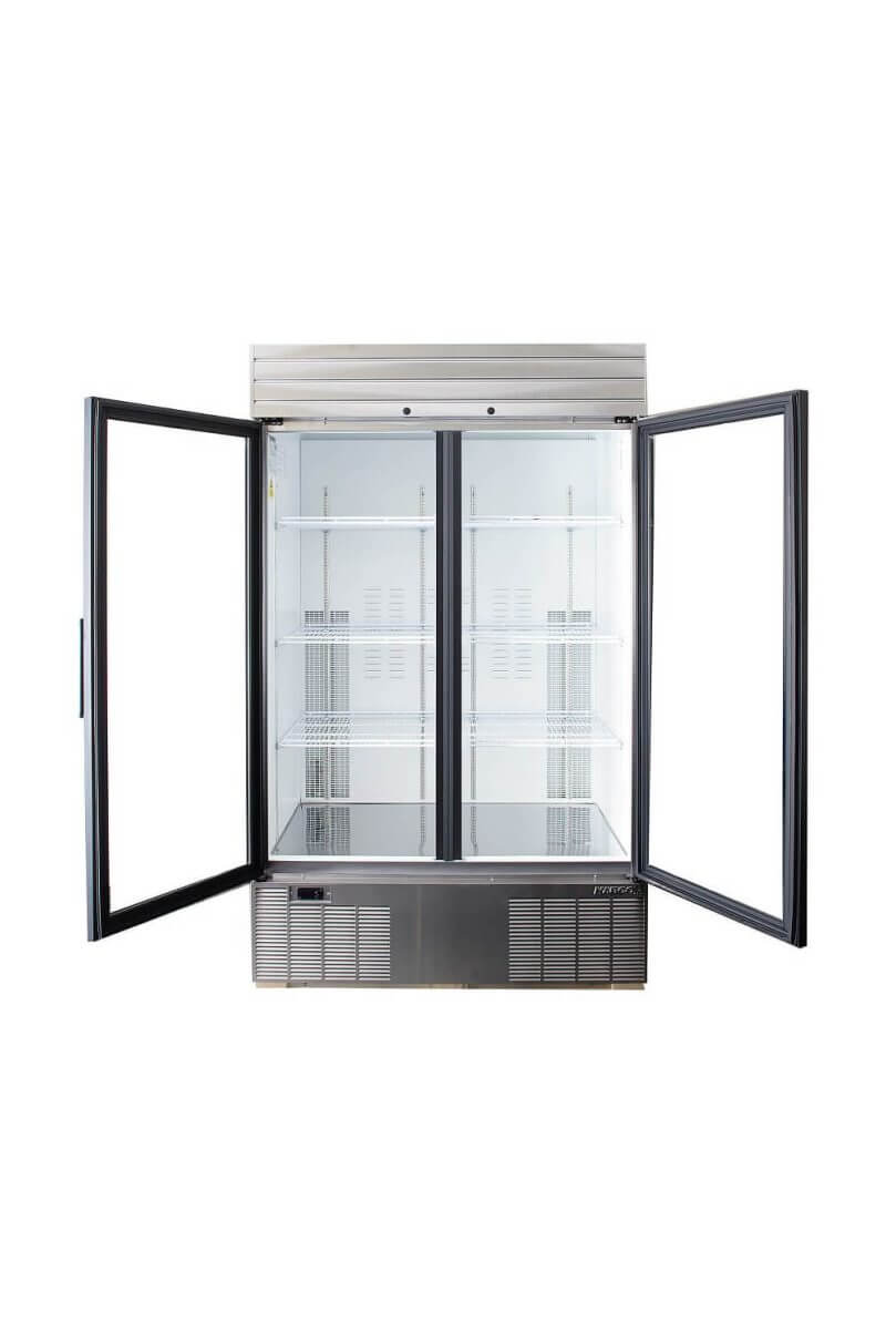 Habco SE46HCSXG 47" Stainless Steel Xterior Double Glass Door Display Refrigerator