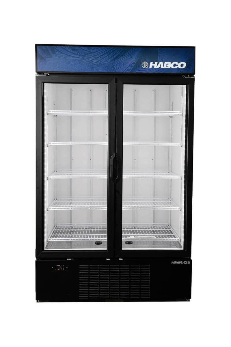 Habco SF46HCBXM 47" Bottom Mount Double Glass Door Merchandising Freezer