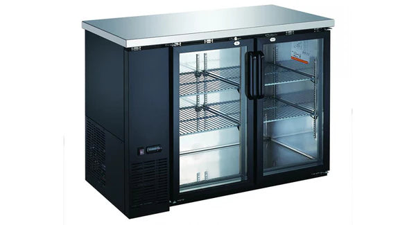 WindChill WC-UBB24-48G 49" Double Glass Door Back Bar Cooler - Swing & Sliding Door Options