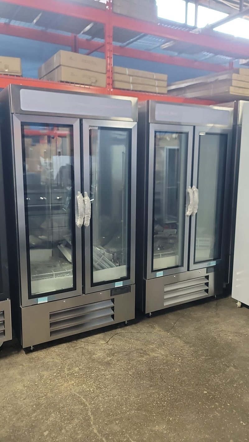 Windchill Double Glass Door 40 Wide Stainless Steel Freezer