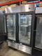 Maple Leaf Double Glass Door 54" Wide Stainless Steel Freezer