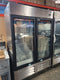 Maple Leaf Double Glass Door 54" Wide Stainless Steel Freezer