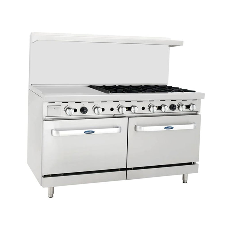 Atosa AGR-6B24GL 60" Natural Gas/Propane 6 Burners with 24" Griddle(Left) Stove Top Range