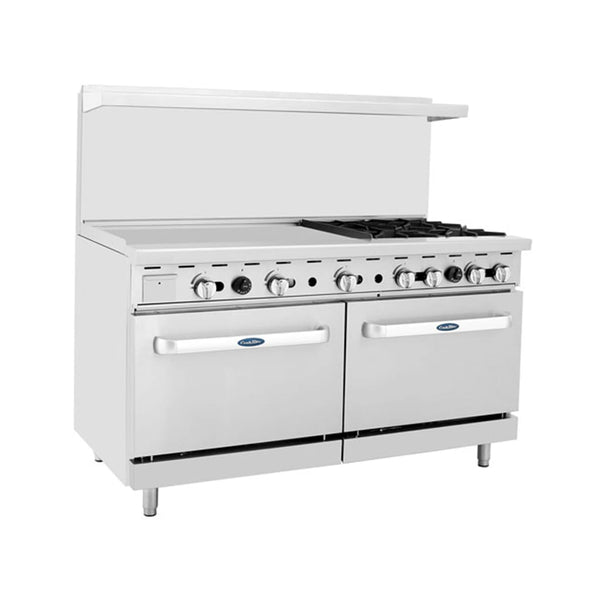 Atosa AGR-4B36GL 60" Natural Gas/Propane 4 Burner(Right) With 36" Griddle(Left) Stove Top Range