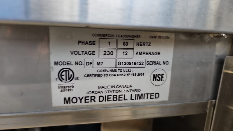 Moyer Diebel DF M7 Rotary Glass Washer - Free Delivery And Installation