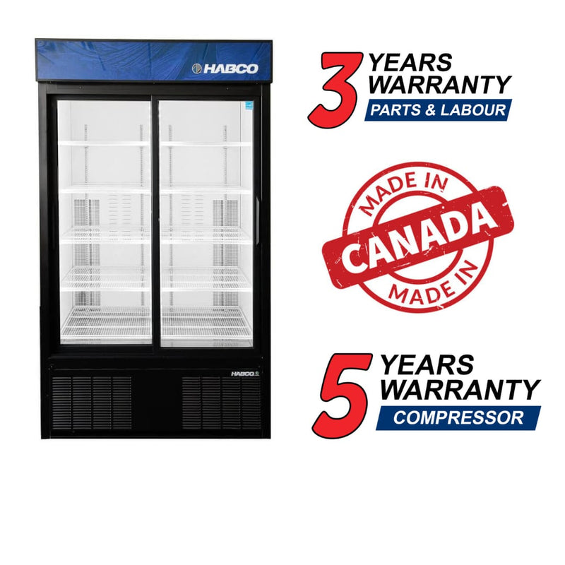 Habco ESM42HC 47" Double Sliding Glass Door Merchandising Refrigerator