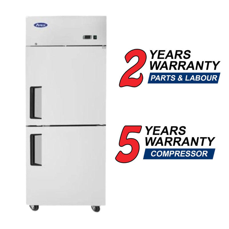 Atosa MBF8010GR 28" Top Mount Solid Half 2-Door Reach-In Refrigerator -Right Hinged