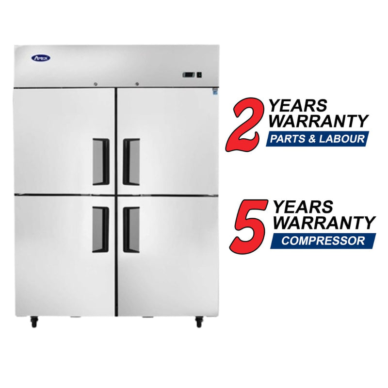 Atosa MBF8008GR Top Mount Four Solid Half Door Reach In Freezer