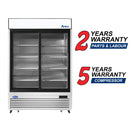 Atosa MCF8709GR Double Sliding Door 54" Wide Stainless Steel Display Refrigerator