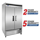 Atosa MBF8507GR Bottom Mount 54" Wide Double Solid Door Stainless Steel Refrigerator