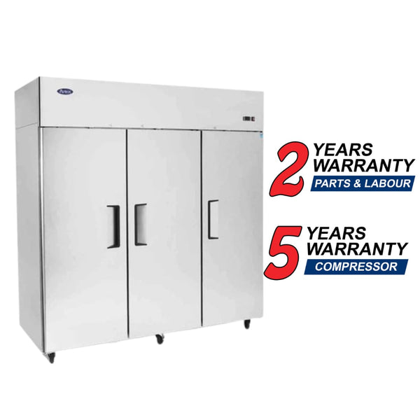 Atosa MBF8003GR 80" Top Mount Solid Triple Door Reach-In Freezer