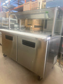 Used 60" Wide Mega Top Double Door Refrigerated Sandwich Prep Table With Sneeze Guard