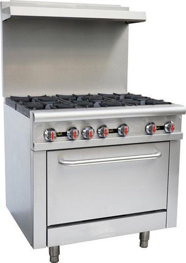 Blue Flame RGR36 Commercial 36" Natural Gas/Propane 6 Burner Stove Top Range