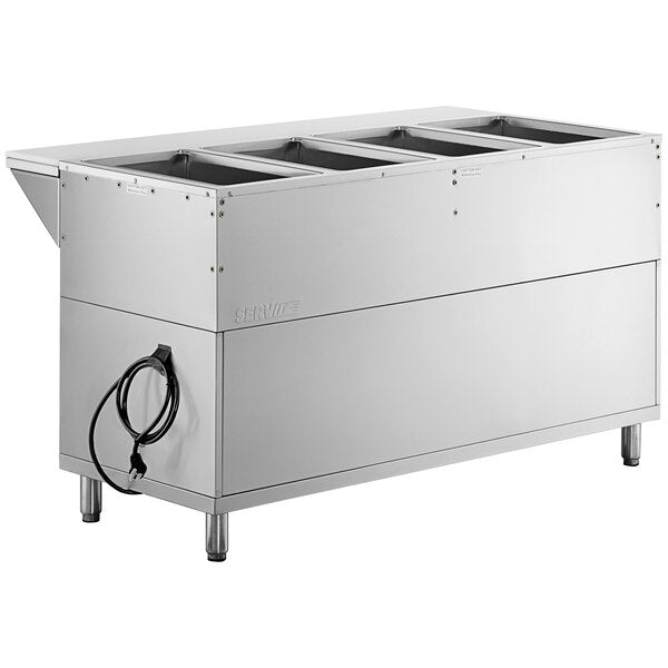 Maple Leaf Electric 4 Well Steam Table - 208-240V, ENCLOSED CABINET